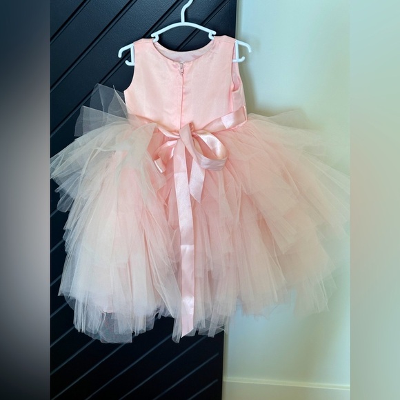 Etsy high low tutu satin dress. Size 12m. Worn only once! - Picture 2 of 3
